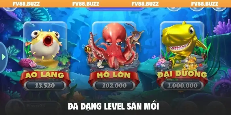 Đa dạng level săn mồi